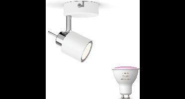 Philips Hue Meranti Opbouwspot (Wit) - Wit en Gekleurd Licht - Wandspot of Plafondspot met 1 Lichtpunt - GU10 - Hue White and Color Ambiance