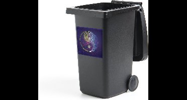 Container sticker een Yin en Yang logo in een donkerblauwe kleur - 40x40 cm - Kliko sticker
