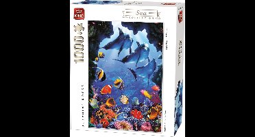 King Puzzel 1000 Stukjes (68 x 49 cm) - Dolphins Rocks - Legpuzzel - Dolfijnen
