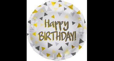 Folat - Folieballon Verjaardag Driehoeken - 45 cm