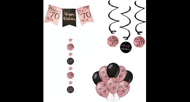 SET FEESTVERSIERING BLACK/ROSE 70JAAR