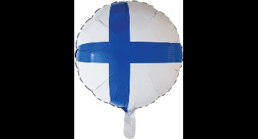Wefiesta Folieballon Finland 45,5 Cm Blauw/wit