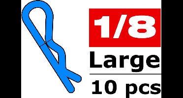 Team Corally - Carrosserie clipsen - 45° gebogen - Groot - Blauw - 10 st