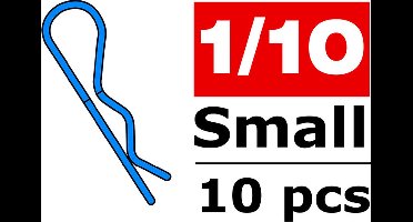 Team Corally - Carrosserie clipsen - 45° gebogen - Klein - Blauw - 10 st