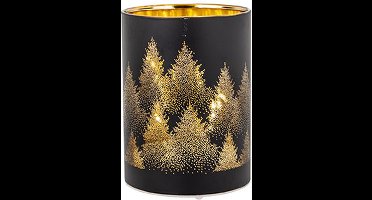 Lamp kerstboom LED 9x9H12cm glas