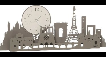 Arti e Mestieri - klok - metalen - wandklok - skyline Parijs - Paris
