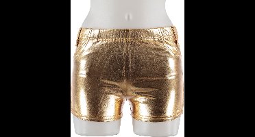 Apollo - Hotpants dames - Latex - Goud - Maat XXS/XS - Hotpants - Carnavalskleding - Feestkleding - Hotpants latex - Hotpants dames