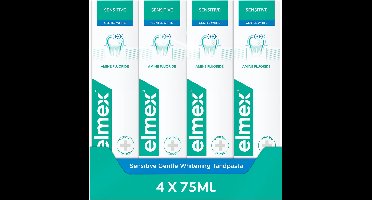 Elmex Sensitive Whitening Tandpasta - 4 x 75ml - Voor Gevoelige Tanden - Voordeelverpakking