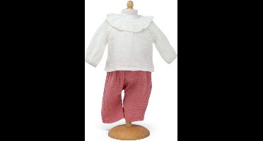 Mamamemo Roze Broek met Witte Blouse 33 - 37 cm