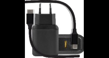 25W Power Adapter met 60W USB C to USBC Gevlochten Opladerkabel 3 Meter - USB-C Power Delivery 3.0 en PPS Super Fast Charging - Universele USB C Adapter