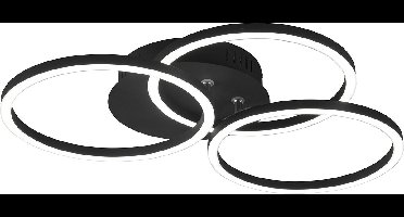 LED Plafondlamp - Plafondverlichting - Torna Corcol - 27W - Aanpasbare Kleur - Rond - Mat Zwart - Aluminium