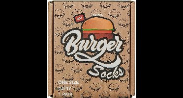 Burger socks - Hamburger sokken -Apollo - giftbox verpakking maat 42/47 - Vaderdag - Geschenkdoos - Geschenk verpakking - Geschenkset
