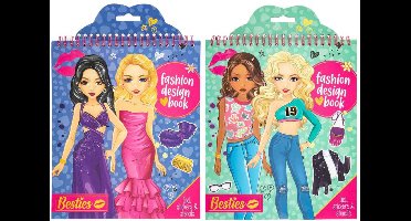 Besties Fashion Designer Boek Neon - 20 vellen