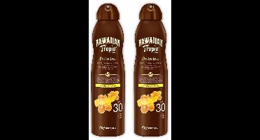 Hawaiian Tropic Zonneolie Spray Protective Coconut & Mango SPF 30 - 2 x 180 ml - Voordeelverpakking