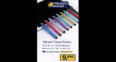 Set van 2 Universele Styluspennen – Geschikt voor Alle Touchscreens – Nauwkeurig & Gebruiksvriendelijk – Vandaag besteld, morgen thuis