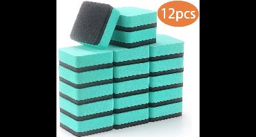 12 Stuks Magnetische Whiteboard Wiper - 5cm × 5cm × 2cm - Droog Whiteboard Wiper - Geschikt Voor Klaslokalen, Thuis En Kantoor (Groen)