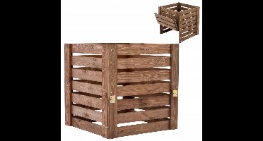 Houten Compostbak 512L- 80x80 cm – Geïmpregneerd Luxe Compostvat met Klep - Eenvoudige Montage