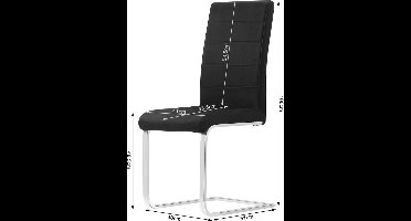 Eetkamerstoel - Eetkamerstoelen - Stoel - Ergonomische Stoel - 2 Stuks/Set - Gegalvaniseerd Metalen Frame - Hoge Rugleuning - Zwart Fluweel