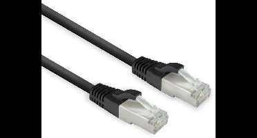ACT Zwarte 0,15 meter LSZH U/FTP CAT8 datacenter slimline patchkabel snagless met RJ45-connectoren FB8130