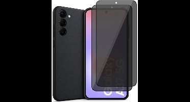 Hoesje geschikt voor Samsung Galaxy A37 – MatteShield Back Cover – Zwart – 2 Stuks Privacy Screenprotector Full Cover