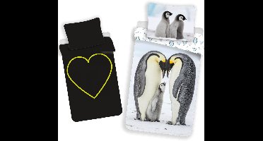 Dreamee dekbedovertrek Pinguins Glow in the Dark 140 x 200 cm - 70 x 90 cm - Katoen