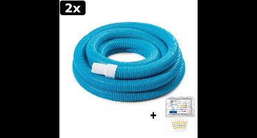 Intex Intex Deluxe vacuümslang - 7,5 meter - 2x Zwembadinstallatie - + 50 JeKa Trading Test Strips - 750cm - Zwembadstofzuigerslang - Stofzuigerslang zwembad - Koppelslang - 29083