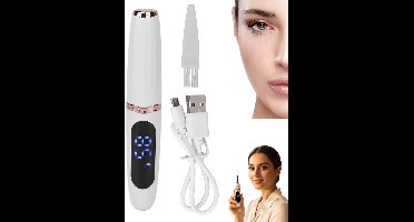 Elektrische wimperkruller, verwarmde Wimpertang met LED-display, 3 temperatuurinstellingen en USB-oplaadbaar, voor een natuurlijke, langdurige krul, make-uptool & cadeau voor vrouwen, Wit