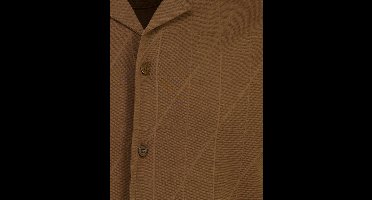 Bruin overhemd Pierre Cardin Atelier korte mouwen structuur