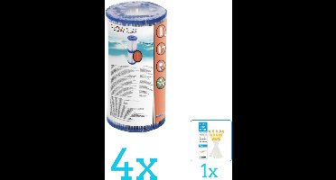 Bestway - Flowclear - Filtercartridge Type I - Volumebundel - Filter - 4-delig