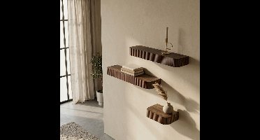 Wandplank Rizzo - Mangohout - Bruin - 55x15 cm (BxHxD)