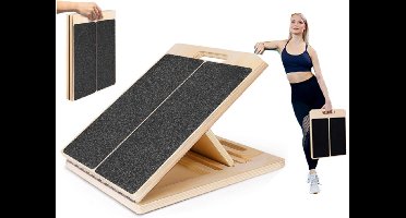 Draagbare houten kantelblad - Verstelbare kalf stretcher voor squats, Pilates en fysiotherapie - Geschikt voor knie, enkel en haken