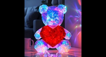 MikaMax Light up Teddy - Teddy Lamp - XL Teddybeer - 40CM - 3D - USB LED verlichting - Sfeer verlichting - Lamp Teddy - Lichtgevende Teddybeer - Verschillende Kleuren