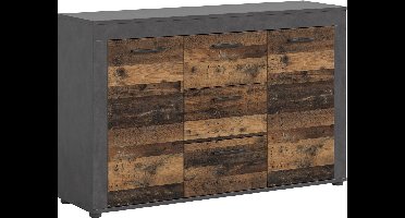 Jam dressoir 2 deuren, 3 lades eiken decor.