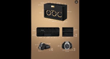 Horlogebox – Watch Box – Horlogedoos – Horloge Organizer – Watch Winder – 9 Vakjes – Geweven PU Leer Met Dubbel Glas