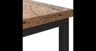 Salontafel – Bijzettafel – Woonkamertafel – Theetafel – Opbergtafel – Industrieel Design – Hardhout Old Wood – 100 x 51 x 45 cm – Lade en Extra Plank