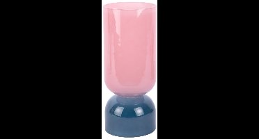 Present Time Vaas Colores Medium - Zachtroze - Ø12cm - Glas - Modern - Bloemenvaas - Woondecoratie - Decoratieve vaas voor woonkamer of slaapkamer - Moederdag - Moederdag cadeautje - Moederdag cadeau voor mama