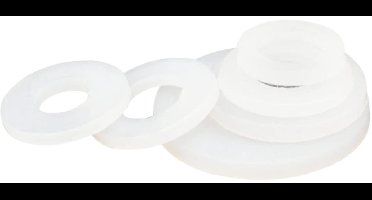 Store_9 - Nylon Platte Pakking - Wasringen - Hoge temperatuur weerstand - Witte kleur - Doorvoertules - Ideaal voor wasmachines - 100 stuks