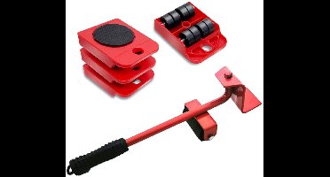 VT Goods - Draagbare Meubellifter - Meubels Verplaatsen - Heavy Duty - Rood - Verhuisaccessoires - 150 kg Laadvermogen - Geschikt voor Wasmachines, ..