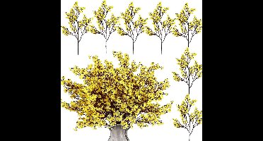 7 Boeket Simulatie Bloemen - Kunstmatige Boeket - Simulatie Zijde Bloemen - Huis DIY Decoratie Simulatie Bloemen - Geschikt Voor Bruiloft / Tafel / Huis Decoratie (Geel)