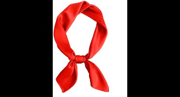 Effen vierkante damessjaal, ademende lichtgewicht sjaal, hoofdband, multifunctionele modieuze imitatiezijden sjaal voor bandana's, haarbanden, nekbanden, taillebanden en als shirtdecoratie, 70 x 70 cm, Rood