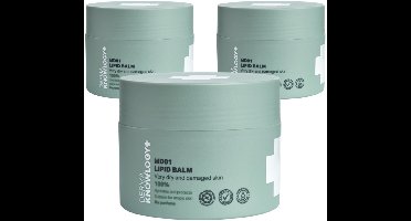 DermaKnowlogy+ - MD01 Lipid Balm - 3 x 175 ml - Voor Zeer Droge en Atopische Huid - Watervrij - Intensieve Verzorging voor Lokale Droge Plekken Kou en Huidfrictie - Parfumvrij