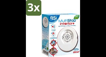 BSI – Multistop Interior Plus – Ultrasone Ongedierteverjager – Bereik tot 150 m² - Bulkverpakking - 3 stuks