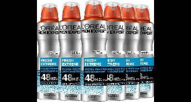 L’Oréal Paris Men Expert Fresh Extreme 48H Deodorant Spray - 6 x 150 ml - Voordeelverpakking