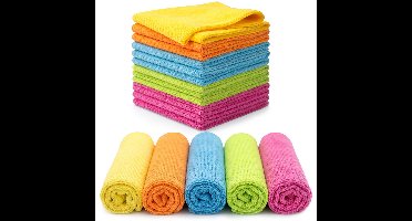 Microvezel vaatdoekjes - 14 stuks - 30x30cm - Geschikt voor raam en ruiten - Auto poetsen - Poetsdoek - Microfiber - Droogdoek schoonmaak - LUFT - Reinigingsdoekjes - Raamdoeken