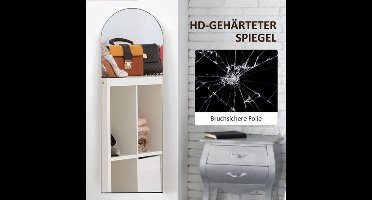 Full-Length Spiegel – Staande Spiegel – Wandspiegel – Volledige Lengte Spiegel – Vloerspiegel – Frameloos Design – Zwarte Metalen Standaard 50x150 cm