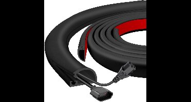 Siliconen Wandkabelverberging, Zijkantopen Kabelomhulsels voor Draden aan de Muur, 10FT Zelfklevend Flexibel Kabelverberging voor Gemonteerde TV, Thuis Kantoor, Holte, Zijkant 22x10mm, Lengte 1m, Zwart