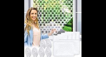 6 Stuks Horren Voor Ramen, Horren Voor Ramen Met 6 Zelfklevende Tapes, 130 X 150 Cm, Hor Voor Ramen Zonder Boren (wit)