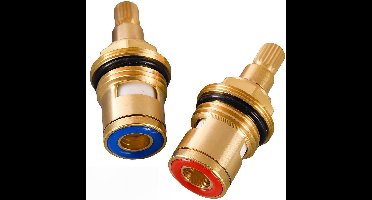 Ceramische Ventielcartridge 1/4 Turn 20 Spline, Reparatieset voor Douchekranen, Warm en Koud Water, Geschikt voor Badkamers en Wasmachines