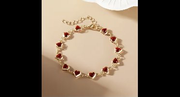 Armband - dames armband - verguld - Goudkleurig - Meerkruisig kubieke hartarmband - feest sieraden - verjaardag cadeau - cadeau