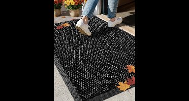 Vuilvangmat 43 x 76 cm – Vuilafstotende, platte deurmat – Buitenmat voor de entree – Antislip en eenvoudig te reinigen – Welkomstmat voor de voordeur (Donkergrijs)